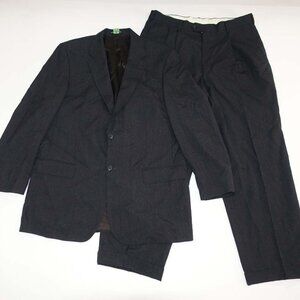 Talbot Jaimes Men's 2 Button Suit Size 43 Long 37 x 30.5 Charcoal Gray 100% Wool